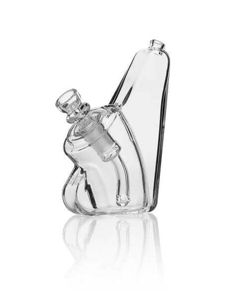 GRAV Wedge Bubbler in Clear - Compact Borosilicate Glass with Slit-Diffuser Percolator