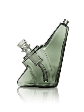 GRAV Wedge Bubbler in Smoke - Unique Angled Design with Clear Glass Bowl