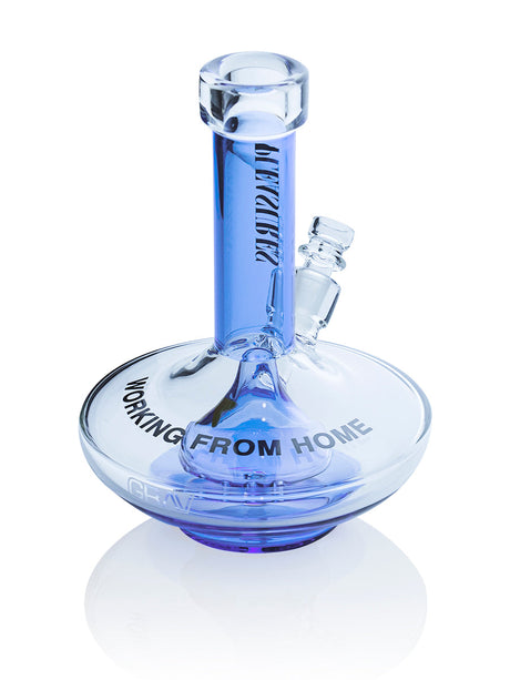 GRAV Working from Home Small Wide Base Bong in Blue - Front View