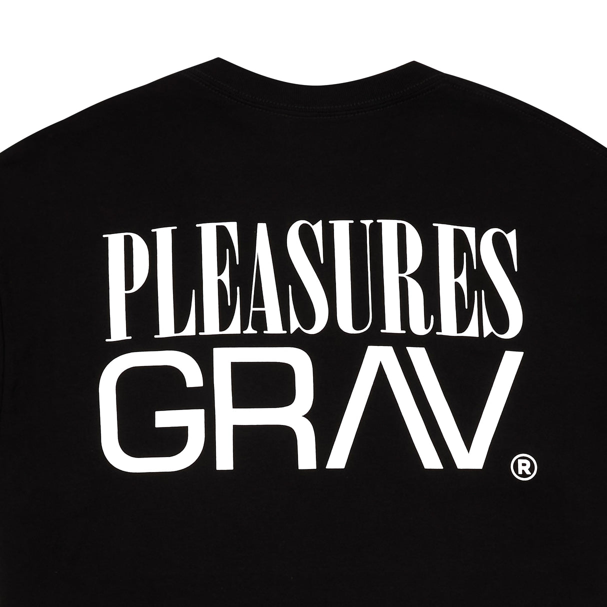 GRAV Working from Home Black T-Shirt with White Logo, Rear View