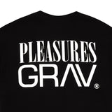 GRAV Working from Home Black T-Shirt with White Logo, Rear View