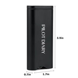 PILOT DIARY Metal Dugout One Hitter in Black, Front View with Dimensions