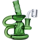 Valiant Distribution Green Quartz Mini Recycler - 6in Water Pipe with Percolator, Front View