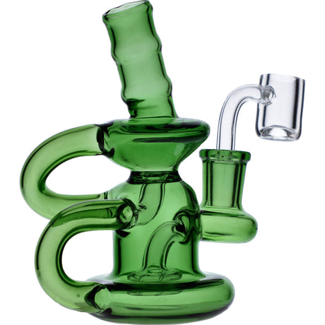 Valiant Distribution Green Quartz Mini Recycler - 6in Water Pipe with Percolator, Front View