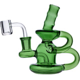 Valiant Distribution Green Quartz Mini Recycler - Compact 6in Dab Rig with Percolator, Front View