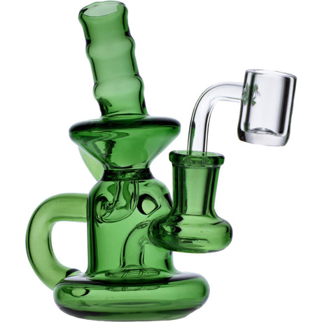 Valiant Distribution Green Quartz Mini Recycler - 6" Portable Water Pipe with Percolator, Front View