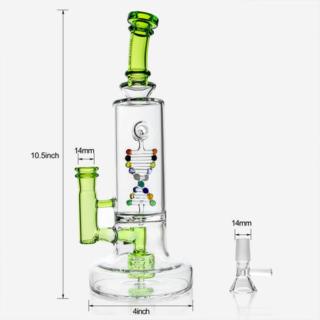 PILOTDIARY DNA Bong with Helix Filtration - Front View with Measurements