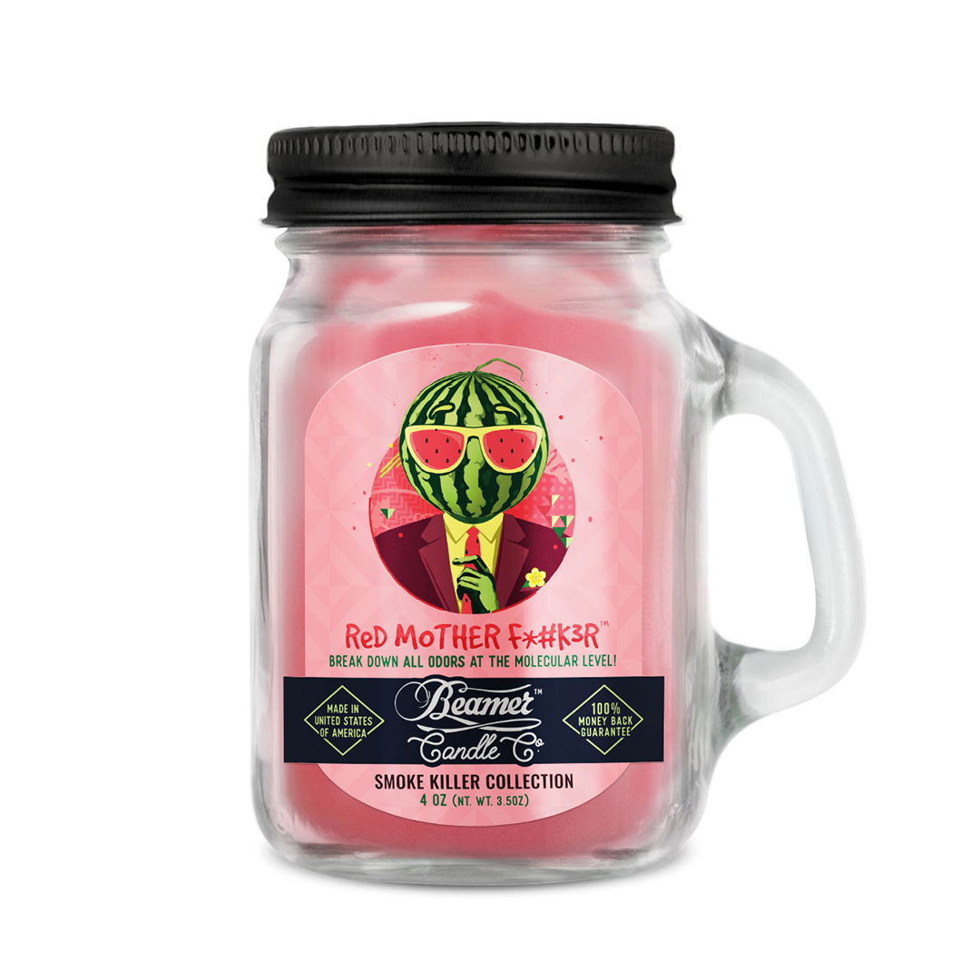 Beamer Candle Co. Red Mother 4oz Mini Candle in Mason Jar, Smoke Killer Collection