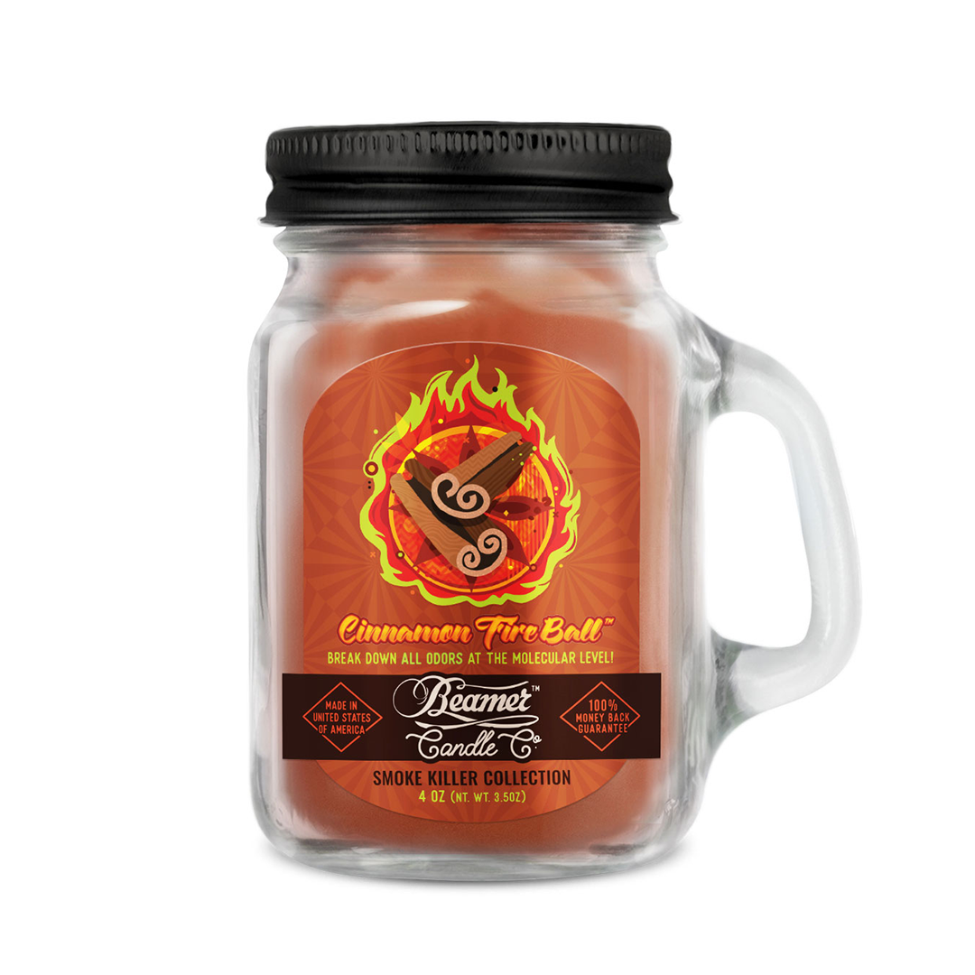 Beamer Candle Co. Mini 4oz Candle - Cinnamon Fire Ball Scent in Mason Jar Design