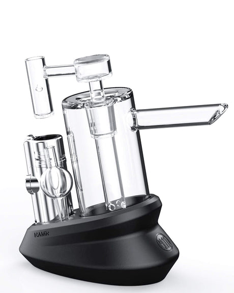 Myster HAMR Black Silicone & Borosilicate Glass All-In-One Dab Rig on White Background