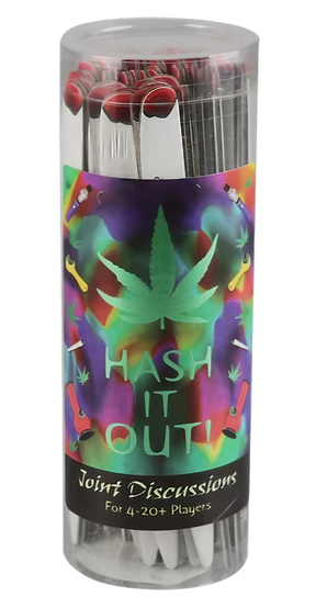 Hash It Out! Joint Discussion Game for parties, front view of colorful packaging