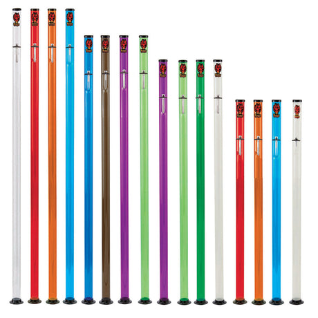 Headway Solo Straight Tube Acrylic Bongs in Assorted Colors, 16pc Set, Front View
