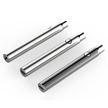 Helio Supply Dual Charge Vape Batteries, sleek stainless steel design, easy USB charging