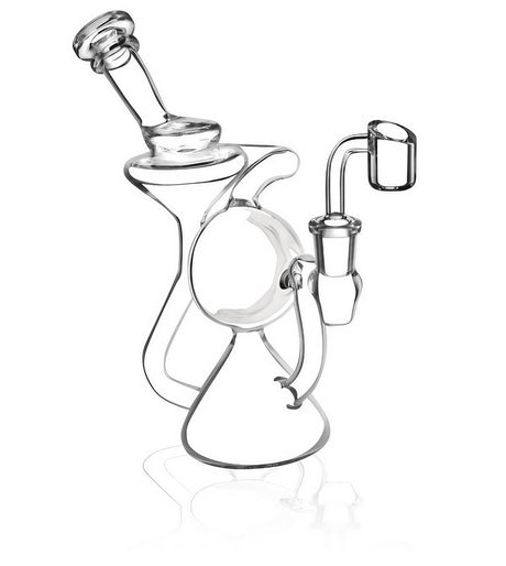 Hemisphere Recycler Oil Rig with Slit-Diffuser Percolator, 90 Degree Joint, and Quartz Banger
