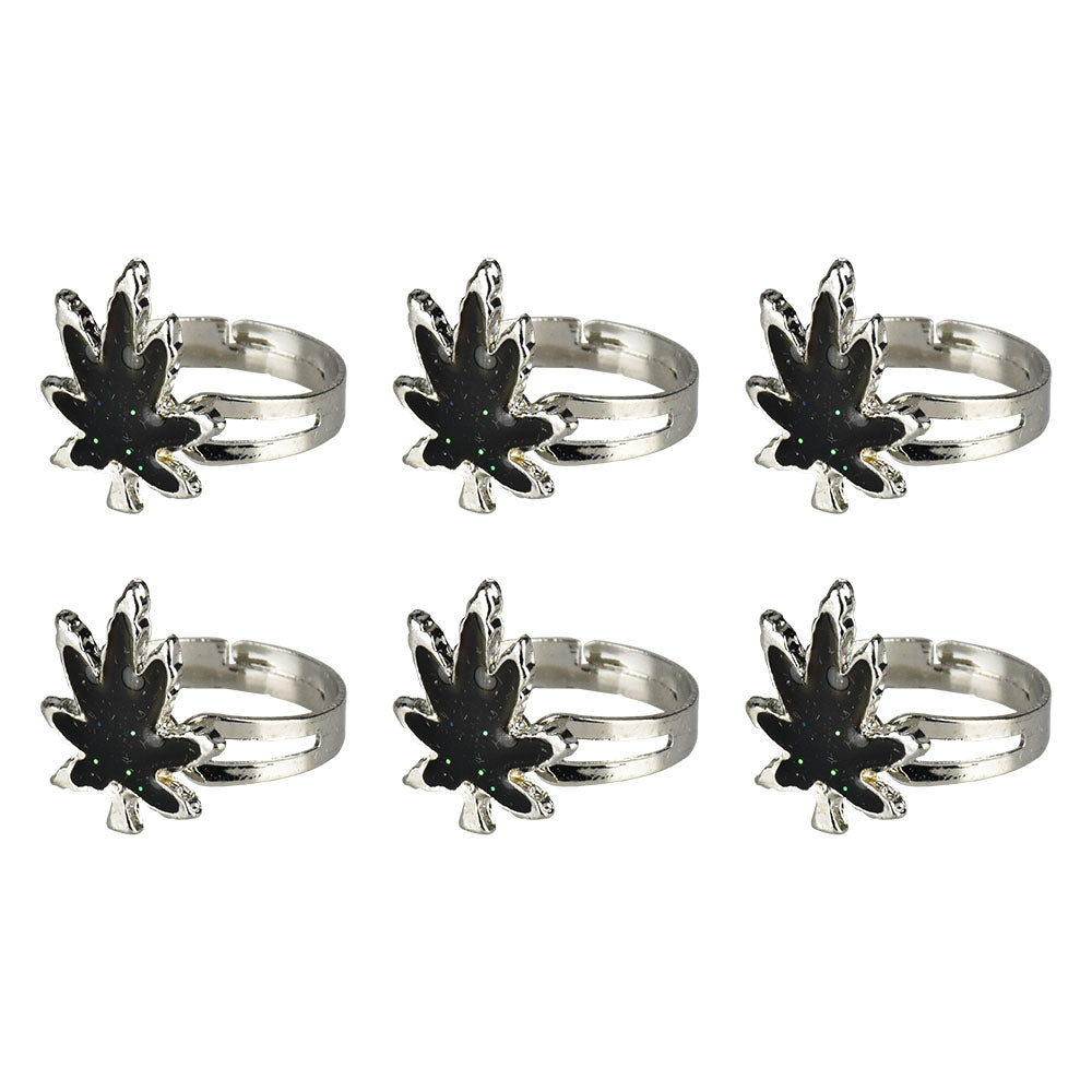 Hemp Leaf Adjustable Mood Ring | 60pc Display