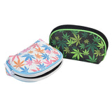 Hemp Leaf Cosmetic Bags in Display, 6.75", Colorful & Black Designs, Zippered