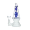 Hemper 70's Bong in blue with in-line percolator and 14mm joint, front view on a seamless white background