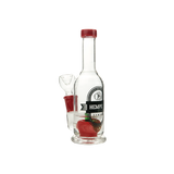 Hemper Apple Cider Bong in Clear and Red, 7" Tall with 14mm Joint, Front View on White Background