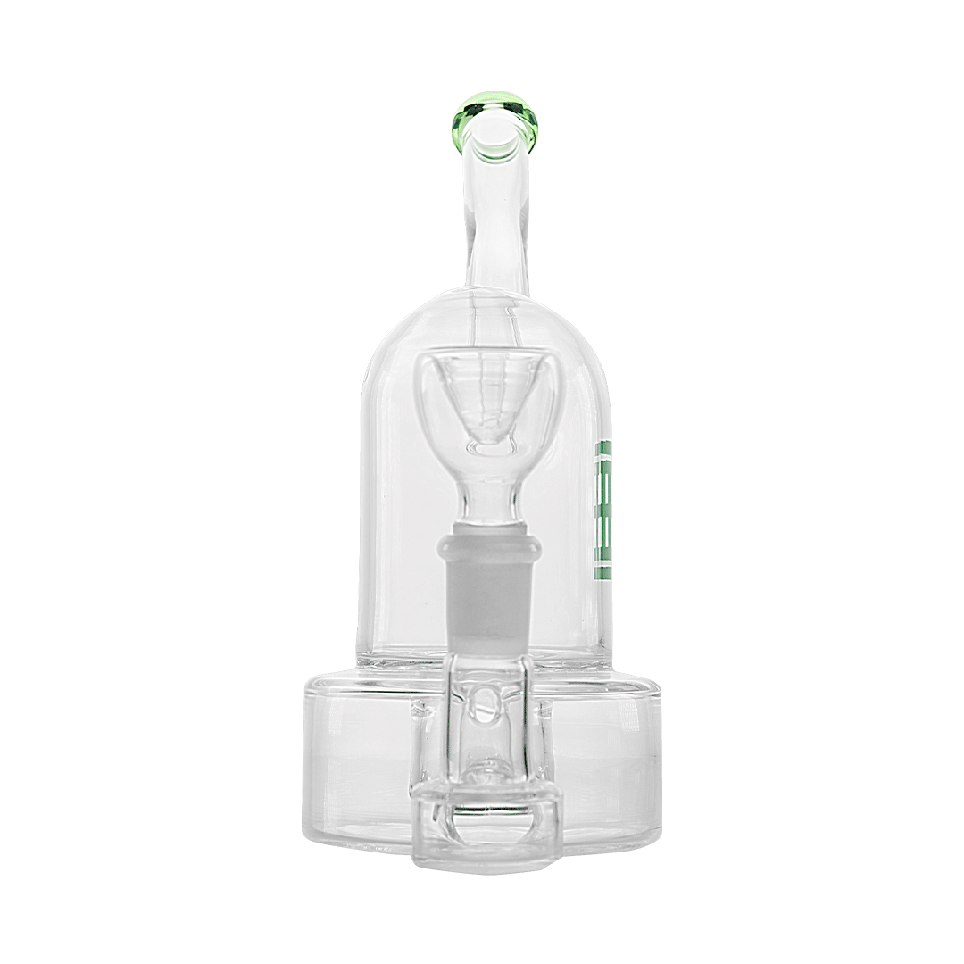 Hemper Bell Rig in Teal - 7" Compact Bong with 14mm Joint - Front View on White Background