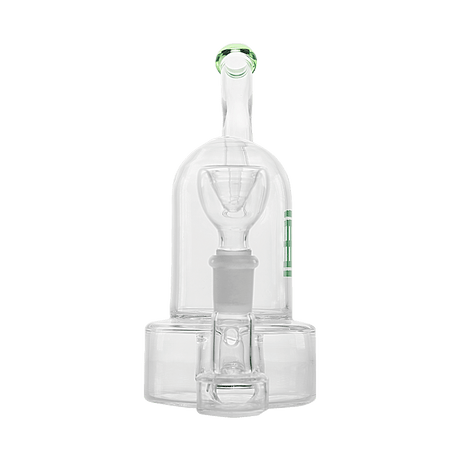 Hemper Bell Rig in Teal - 7" Compact Bong with 14mm Joint - Front View on White Background