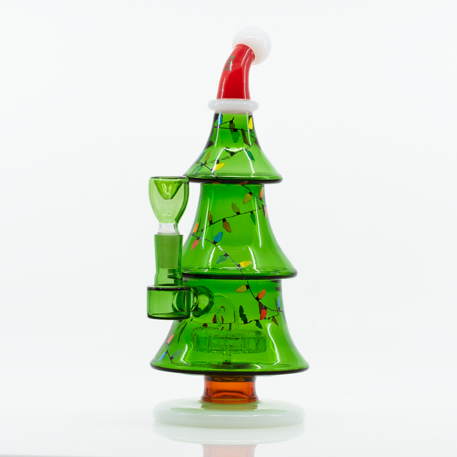 Hemper Christmas Tree XL Bong with Showerhead Percolator, Front View on White Background