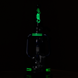 Hemper Cyberpunk XL Recycler Bong with glowing accents, front view on dark background