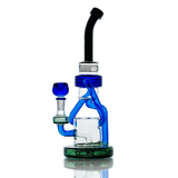 Hemper Cyberpunk XL Recycler Bong with blue accents, front view on white background
