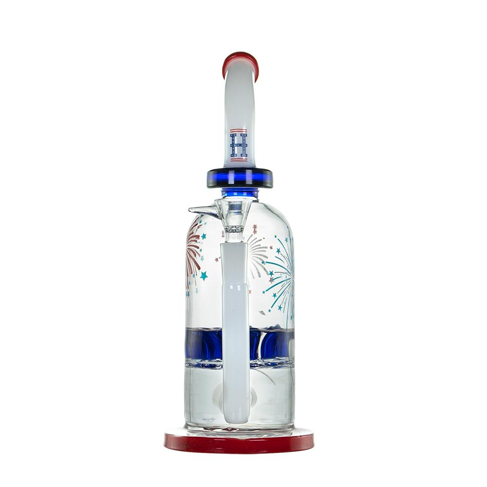 Hemper Fireworks XL Bong with Assorted Colors, Front View on Seamless White Background