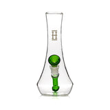 Hemper - Flower Vase Bong - 7" Compact Size with Green Accents - Front View
