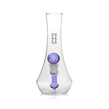 Hemper - Flower Vase Bong, 7" Compact Design, Clear Glass with Purple Accents, Front View
