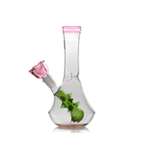 Hemper Flower Vase Bong with Glass on Glass Joint, 7" Height, Front View on White Background