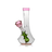 Hemper Flower Vase Bong in Pink, 7" Height, 14mm Glass Joint - Front View