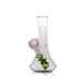 Hemper Flower Vase Bong in White, 7" Tall with Glass on Glass Joint, Front View