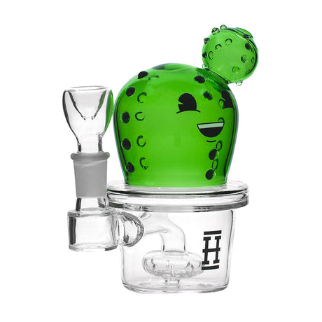 Hemper Happy Cactus Water Pipe with Showerhead Percolator, 14mm Joint, Front View