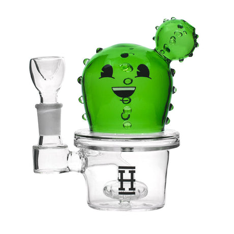 Hemper Happy Cactus Water Pipe with Showerhead Percolator, 14mm Joint, Front View
