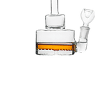 Hemper Inline Puck Bong V2 in Amber, 6" with In-Line Percolator, Front View on White Background
