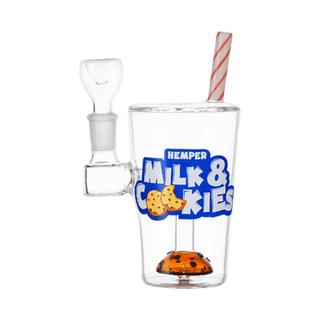 Hemper Milk and Cookies Water Pipe, 6.25" with 14mm Female Joint, Front View