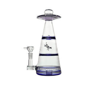 Hemper Mothership XL Bong in Teal, Front View, 10" Tall with 14mm Bowl
