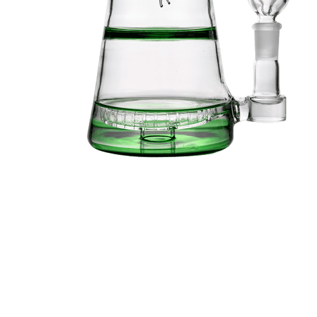 Hemper Mothership XL Bong in Teal, 10" Tall with 14mm Female Joint - Side View