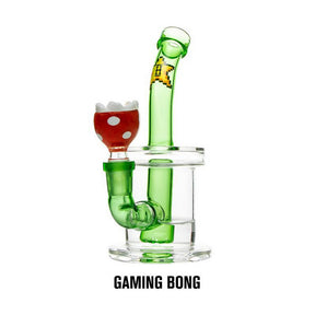 Hemper Mushroom Bong with Disc Percolator, 7" Borosilicate Glass, Front View