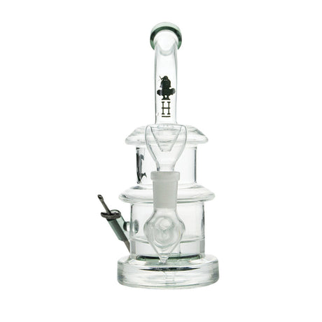 Hemper Ninja Water Pipe, Borosilicate Glass Bong, Front View on White Background