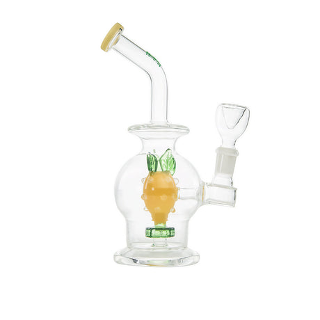 Hemper Pineapple Rig V2 Clear Glass Bong with Female Joint, 7" Height, Side View