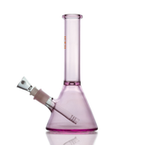 Hemper Pink Beaker Bong with clear glass, 9" height, and 14mm joint - Front View