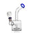 Hemper Puck Rig in blue with disc percolator, 14mm female joint, side view on white background