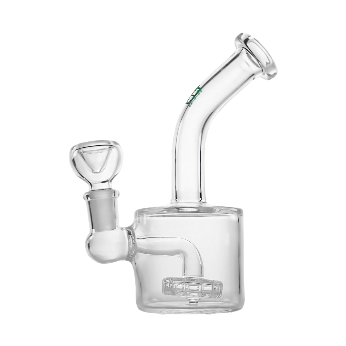 Hemper Puck Rig with Disc Percolator and Glass on Glass Joint - Front View