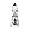 Hemper Rocket Ship XL Bong in Black with Clear Glass, Front View, 11" Tall, 14mm Joint