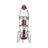 Hemper Rocket Ship XL Bong in red with clear glass, front view on white background