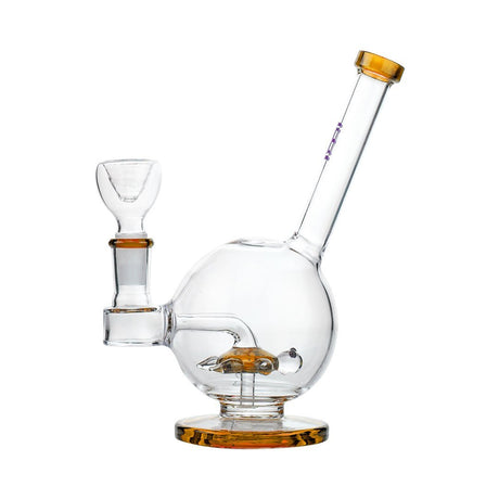 Hemper Sea Turtle Bong in Orange with Borosilicate Glass, 7" Height, Front View on White Background