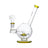 Hemper Sea Turtle Bong with yellow accents, 7" tall, 14mm joint, front view on white background
