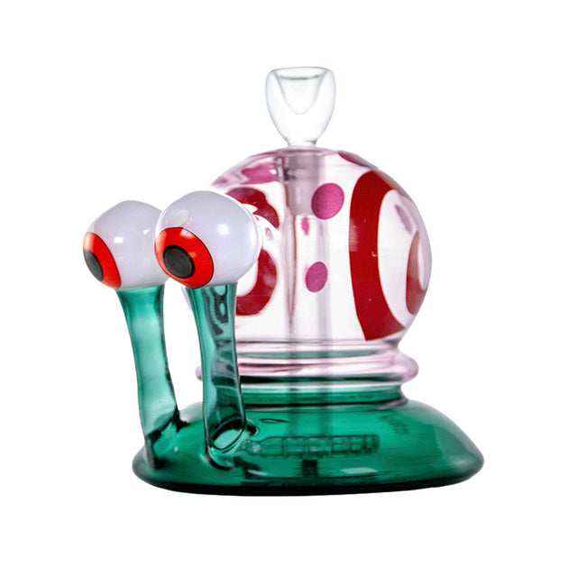 Hemper Snail XL Water Pipe, 6" 14mm F, Borosilicate Glass with Showerhead Percolator, Front View